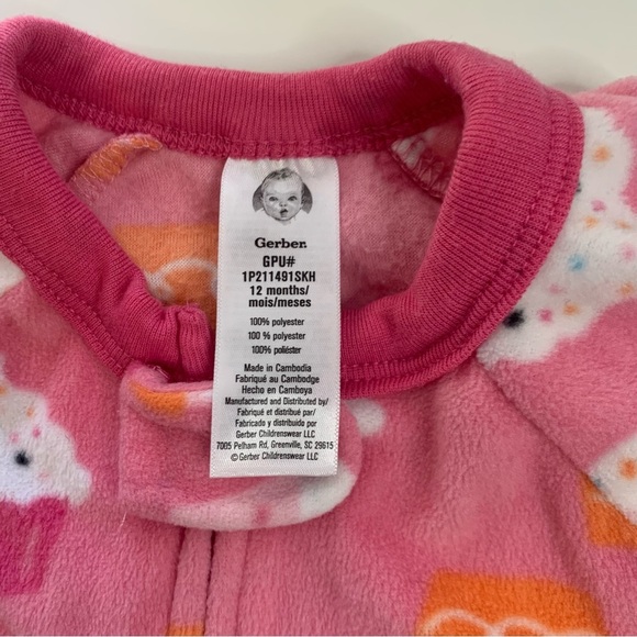 Gerber Pink and Cream Kids Footies Set - Picture 3 of 14